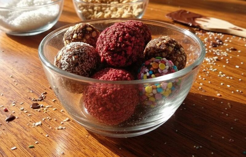 Receta fácil de trufas de cambur, chocolate y avena
